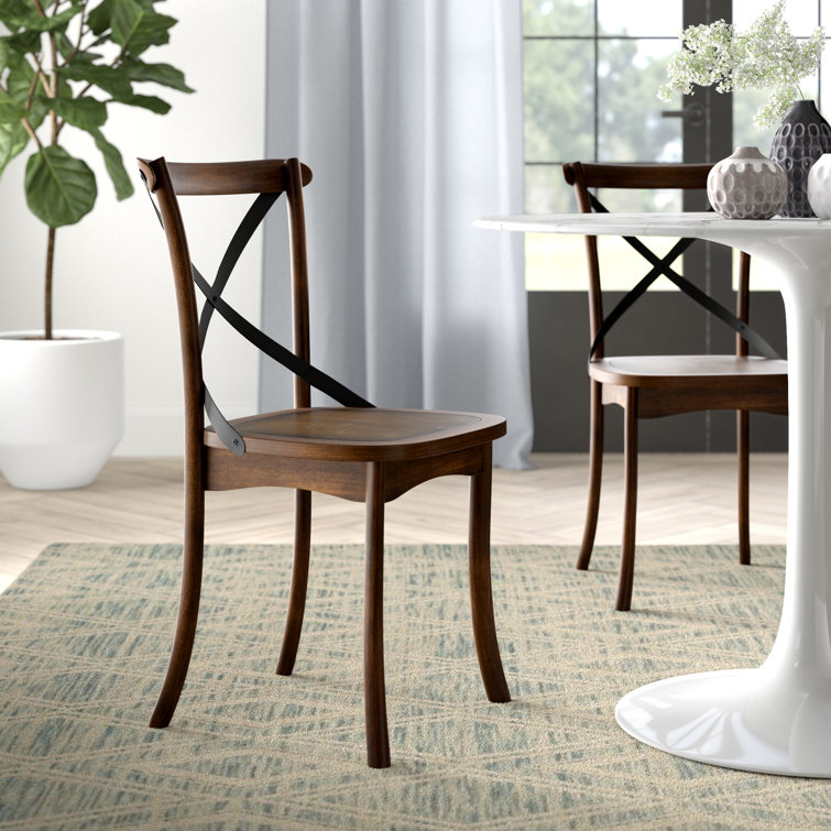 Gayla solid wood cross online back side dining chair